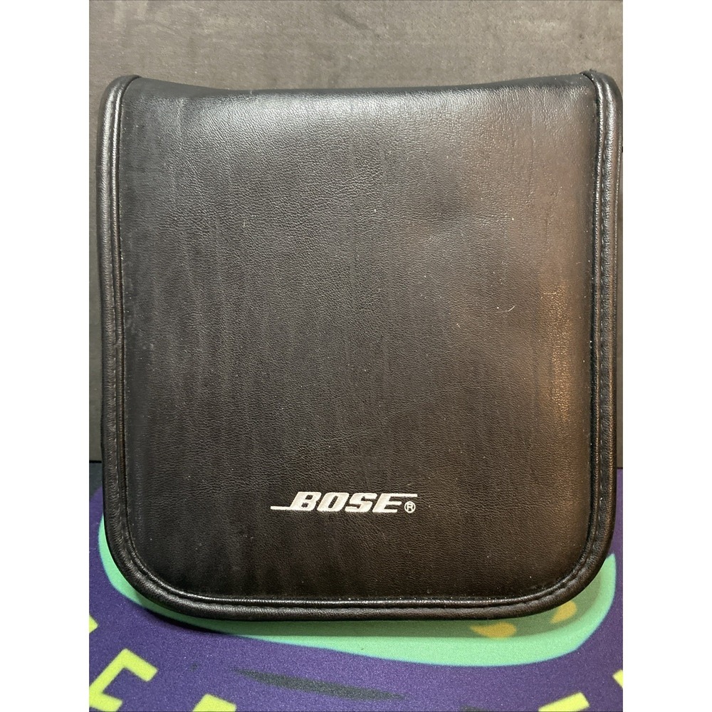 BOSE CD DVD Video Game Holder Faux Leather Zipper Black Holds 24 Disc Case D3